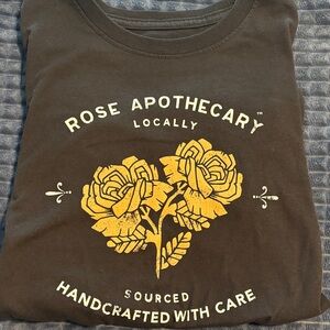 Rose Apothecary Graphic Tee - Black with Yellow Floral Print